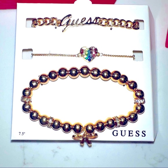 New Set of 3 Guess Gold Bracelets - Picture 2 of 13